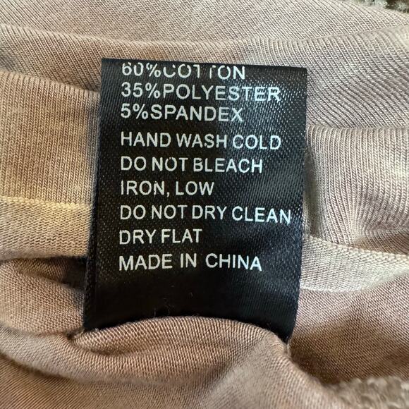 POL Women's Size Medium Muted Tie Dye 3/4 Sleeve Slinky Deep V Neck Top - Picture 6 of 8